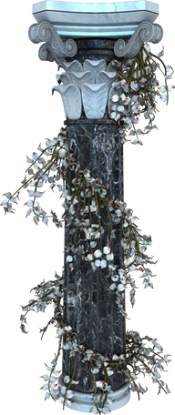 Column with Flowers Illustration